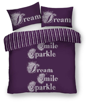 Sparkle Duvet Cover Set, Double, Aubergine Purple