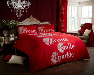 Sparkle Duvet Cover Set, King, Red