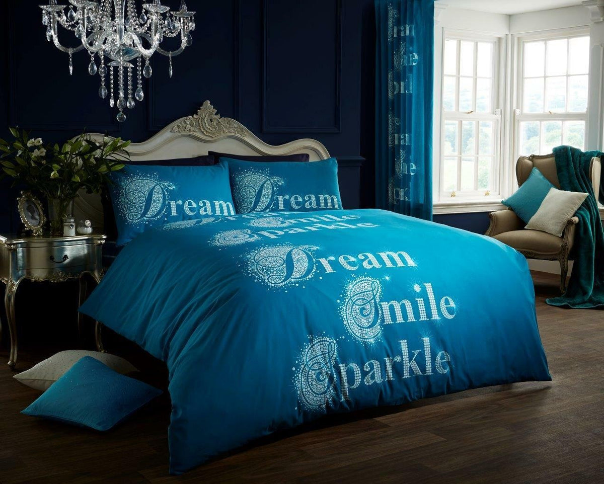 Sparkle Duvet Cover Set, King, Teal
