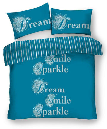 Sparkle Duvet Cover Set, Double, Teal