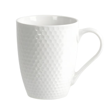 12Pcs 300ml Embossed Honeycomb Ceramic Coffee Mugs Set