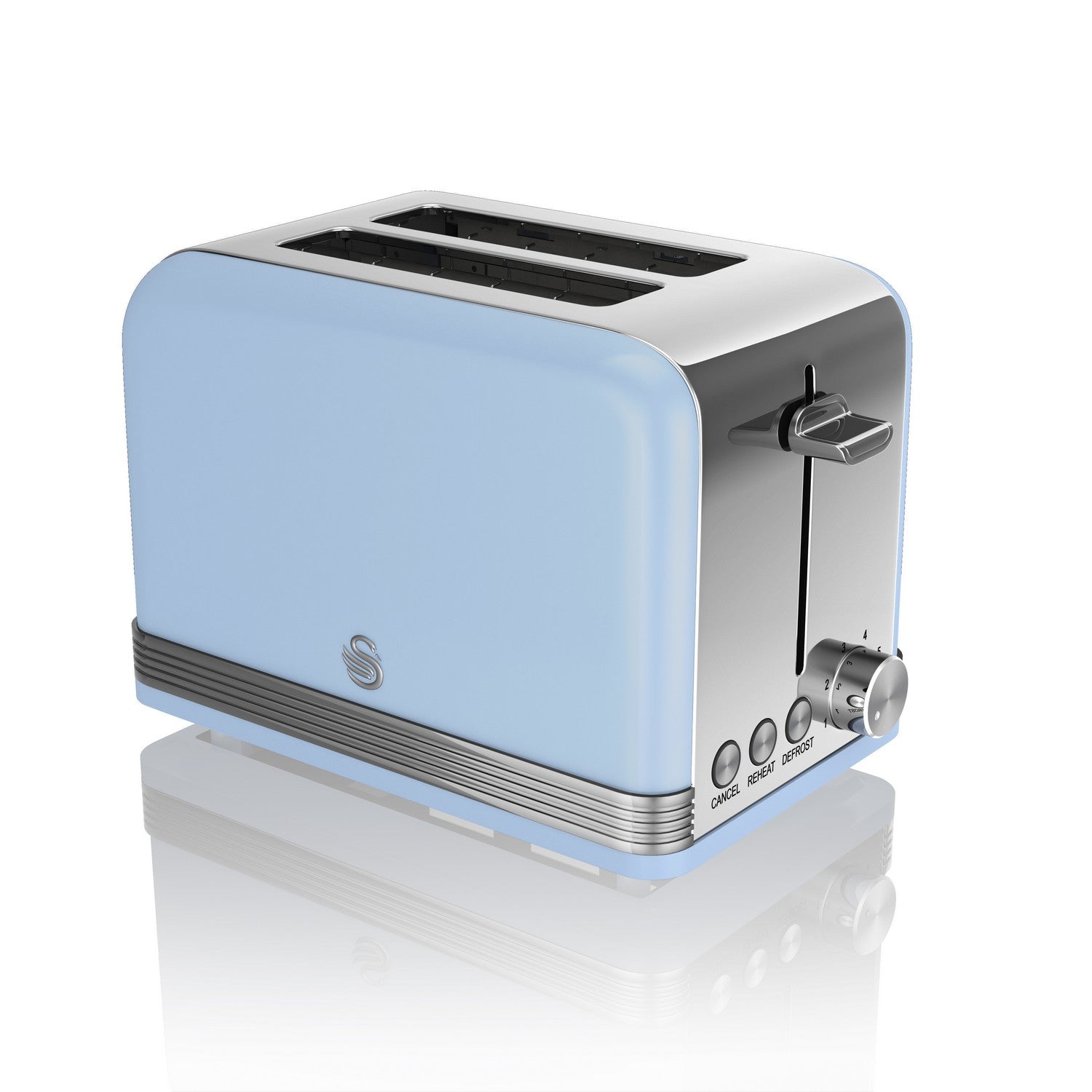 Swan 815W Blue Stainless Steel 2 Slice Toaster