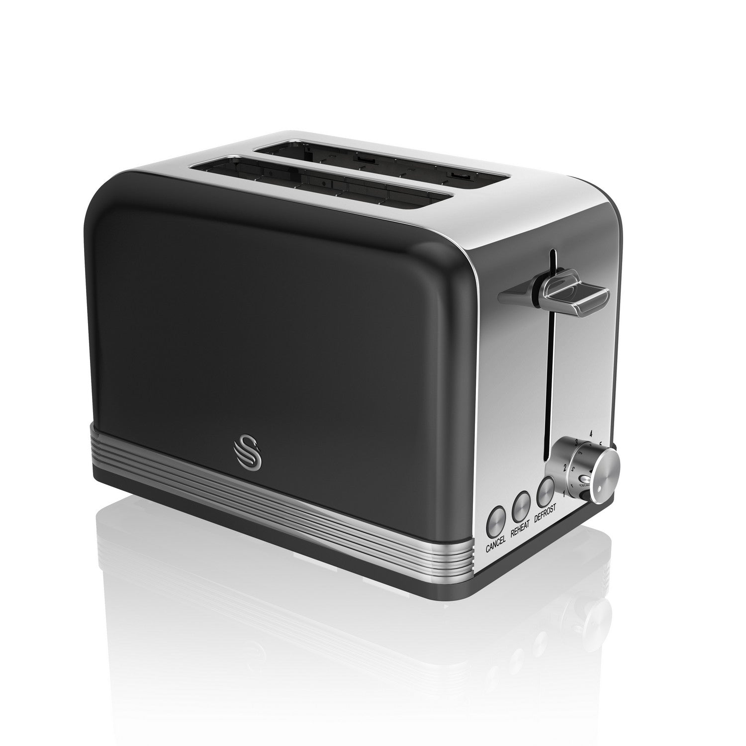 Swan 815W Black Stainless Steel 2 Slice Toaster