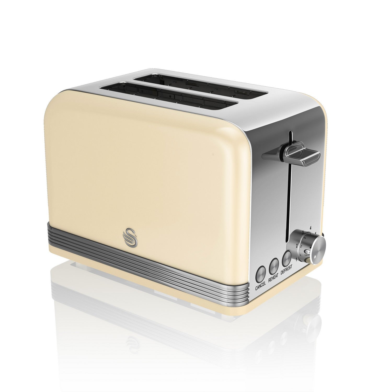 Swan 2 Slice Retro Cream Stainless Steel Toaster