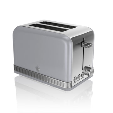 Swan 815W Grey Stainless Steel 2 Slice Toaster