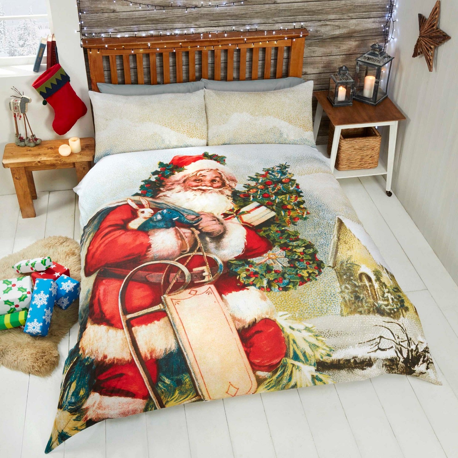 St Nicholas Christmas Single Duvet Cover Set