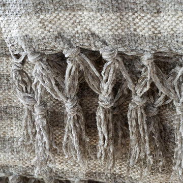 Catherine Lansfield Stripe Chenille Throw 130x170cm, Grey