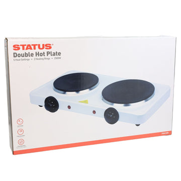 STATUS 2500W White Portable Double Hot Plate Cooker