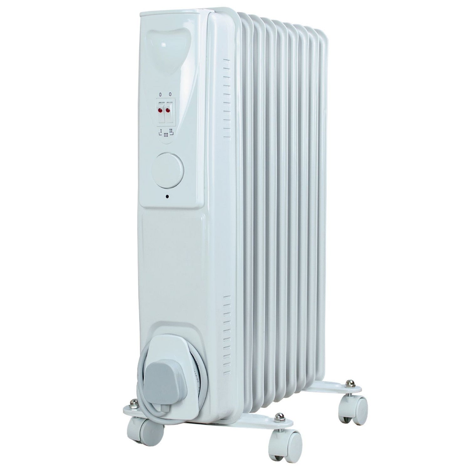 STATUS 2000W White Portable Oil Filled Radiator 9 Fin Heater