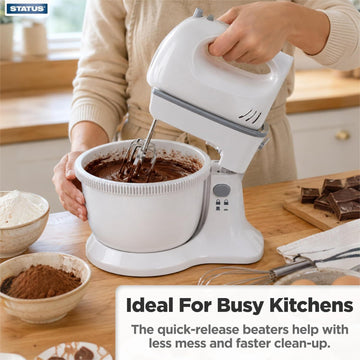 Status 5-Speed Turbo Hand Mixer & Bowl White