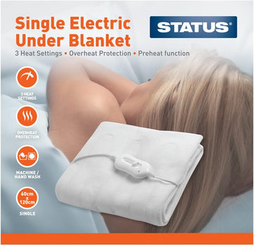 40W STATUS Single Size Electric Heated Under Blanket