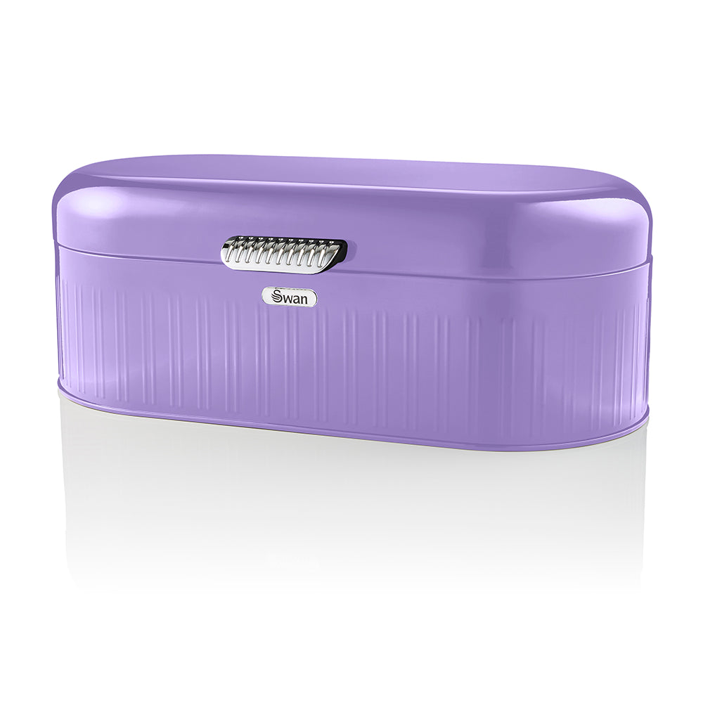Purple Retro Bread Bin Kitchen Storage Easy Open Lid
