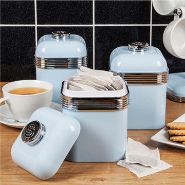 Swan Retro Set of 3 Kitchen Canisters Set