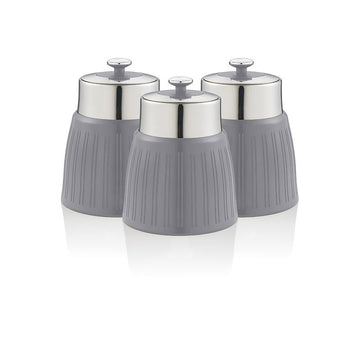 5Pcs Swan Grey Canisters Towel Pole & Mug Tree Set