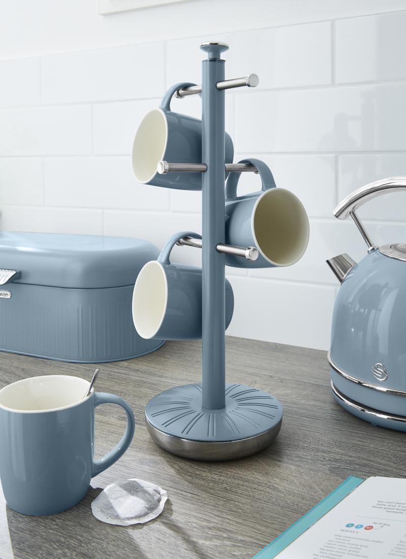 Swan retro kitchen roll holder blue sale