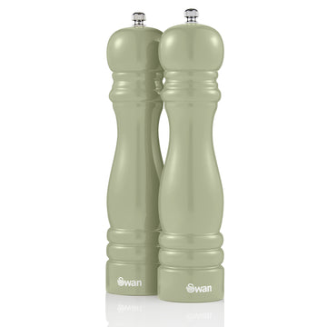 Retro Green 8'' Salt and Pepper Mills Refill Rubber Wood