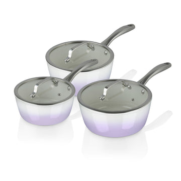 Swan Fearne Lily 3 Piece Soft Purple Shade Forged Aluminium Pan Set