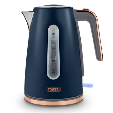 1.7L 3KW Jug Kettle Blue and Rose Gold Accents