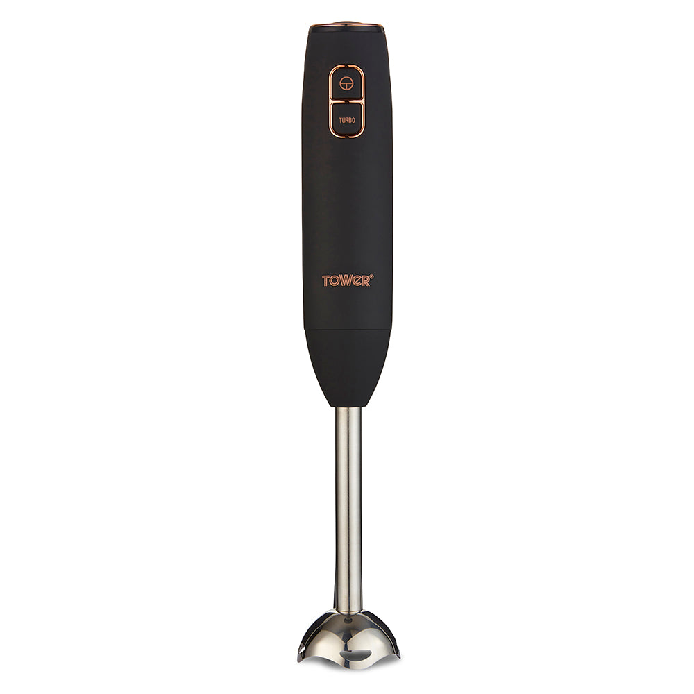 600W Soup Gravy Stick Hand Blender Black and Rose Gold