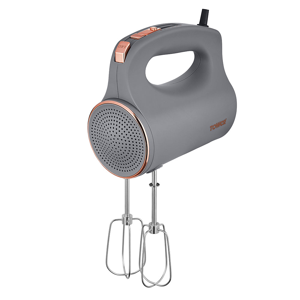 300W Turbo 5 Speed Hand Mixer Whisker Grey and Rose Gold
