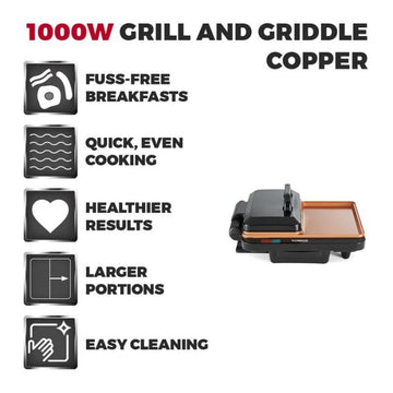 Tower Cerasure+ Copper 1000W XL 180 Grill and Griddle