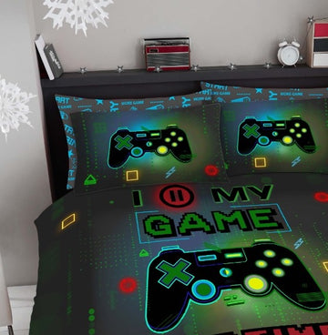 Children Gamer Gaming Duvet Quilt Cover Boys Kids Game Bedding Set Luxury Single