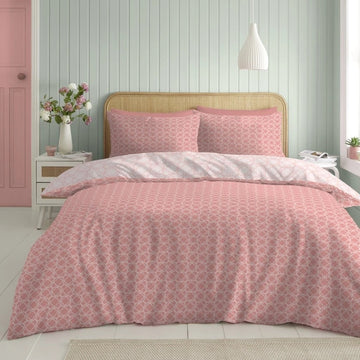 Oriental Floral Bird Duvet Cover Set, Double, Blush Pink