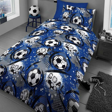 Goal Shoot Football Duvet Cover Set, Single, Blue