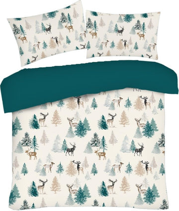 Woodland Stag Duvet Cover Set, King, Teal