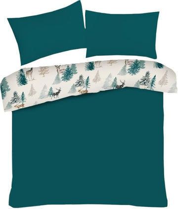 Woodland Stag Duvet Cover Set, Double, Teal