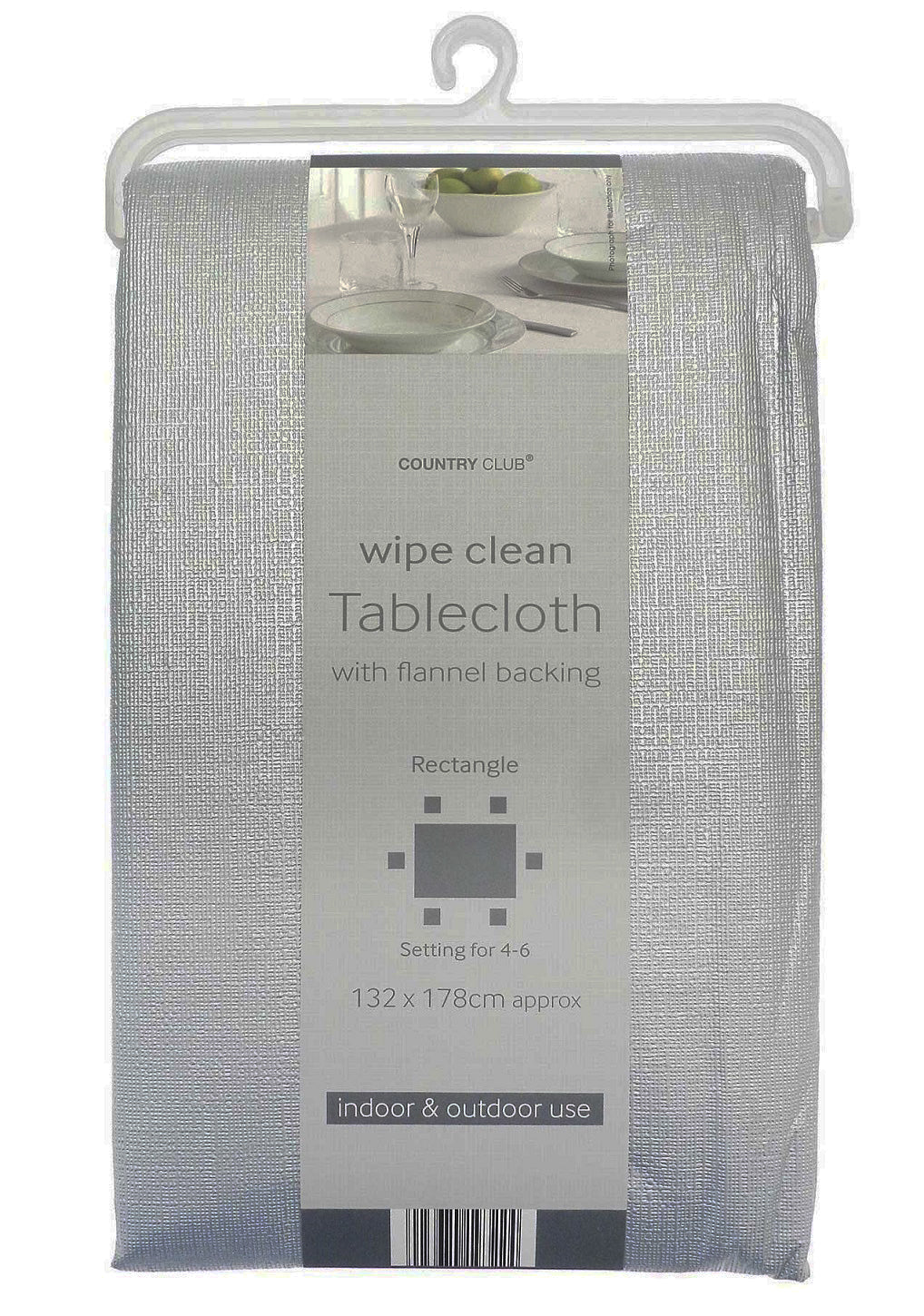 Luxury and Wipe Clean Dining Table Cloth - Texture Silver Grey