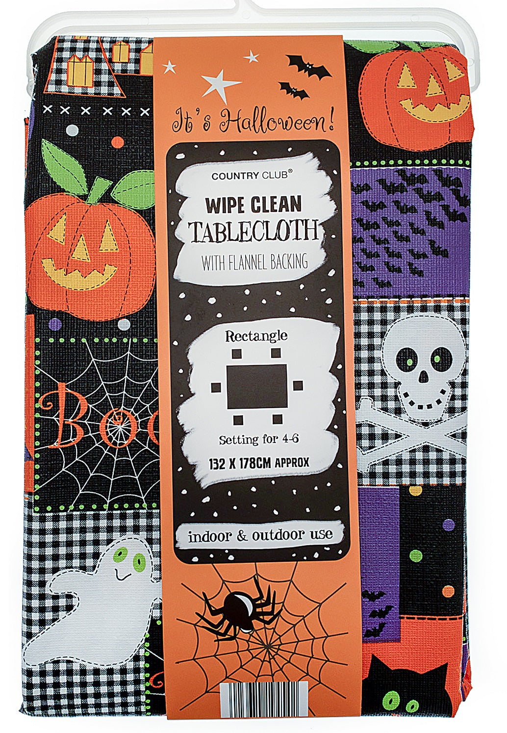 Halloween Wipe Clean Table Cloth 132x178cm - Multi