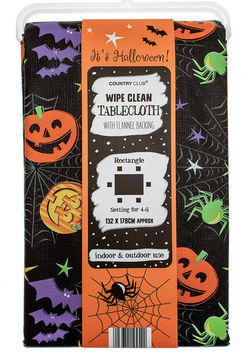 Halloween Wipe Clean Table Cloth 132x178cm - Multi