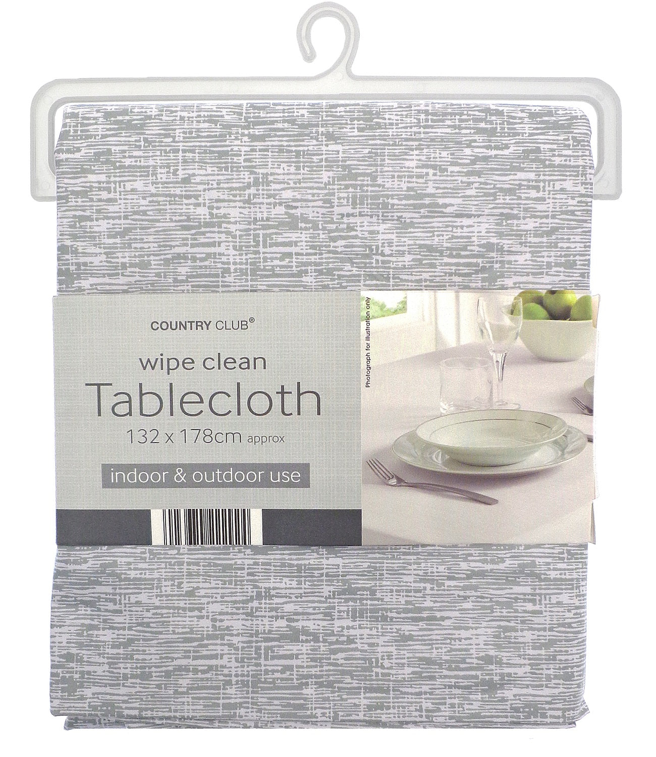 Linen Look Grey Dining Table Cloth 132x178cm - 4-6 people