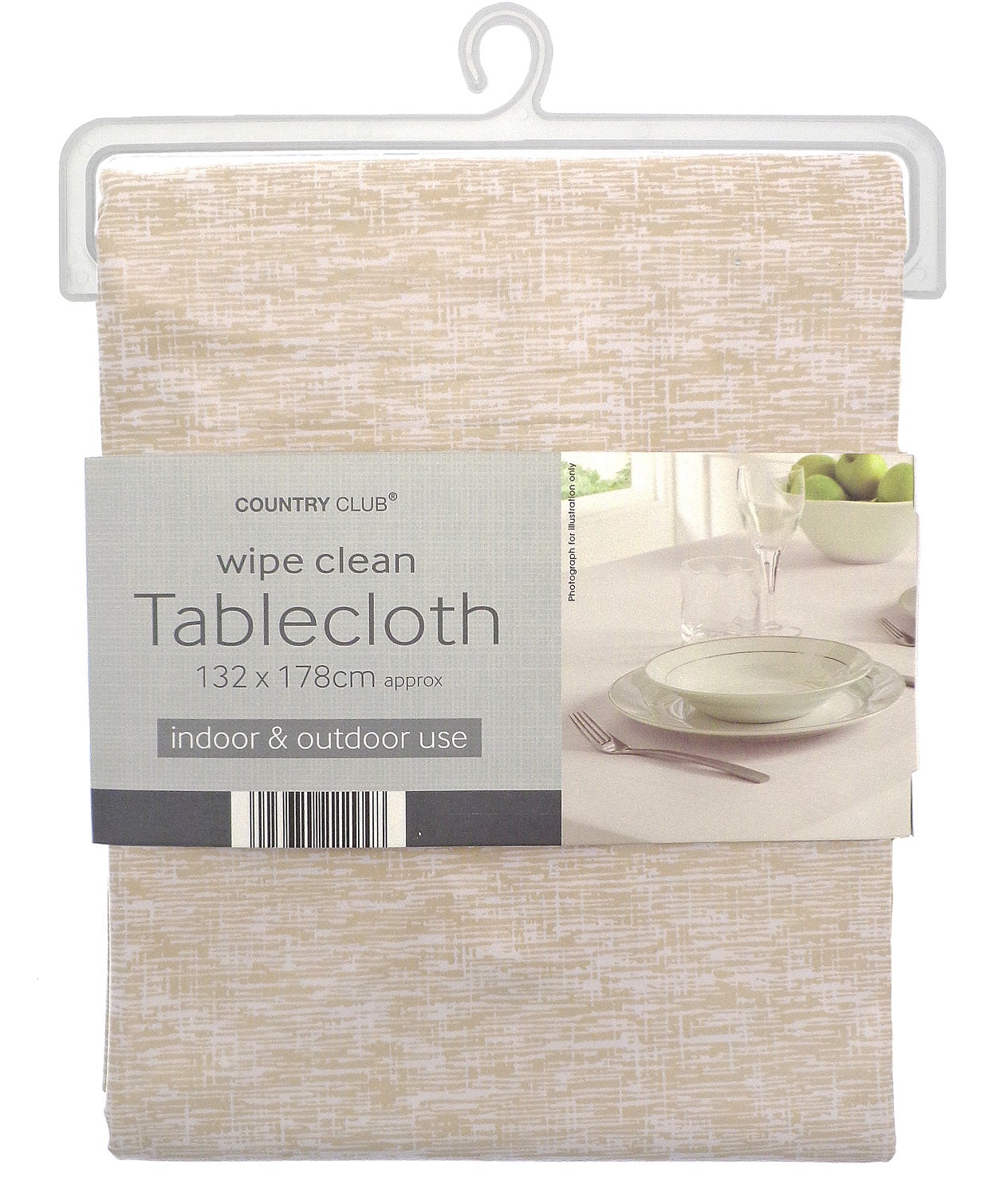 Linen Look Natural Dining Table Cloth 132x178cm - 4-6 people