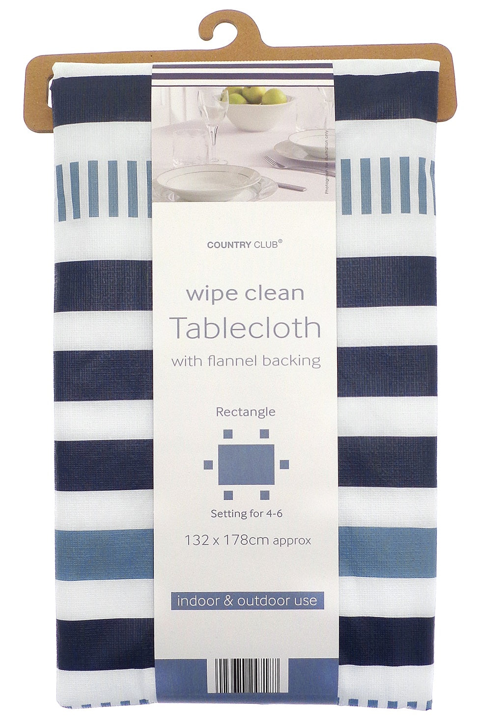 Nautical Stripe Table cloth 132x178cm - Navy & White