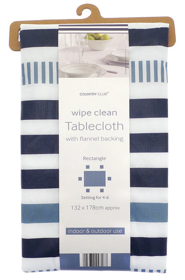 Nautical Stripe Table cloth 132x178cm - Navy & White