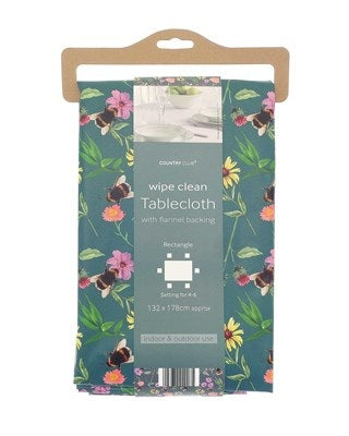 Meadow Floral Bee Table cloth 132x178cm - Green