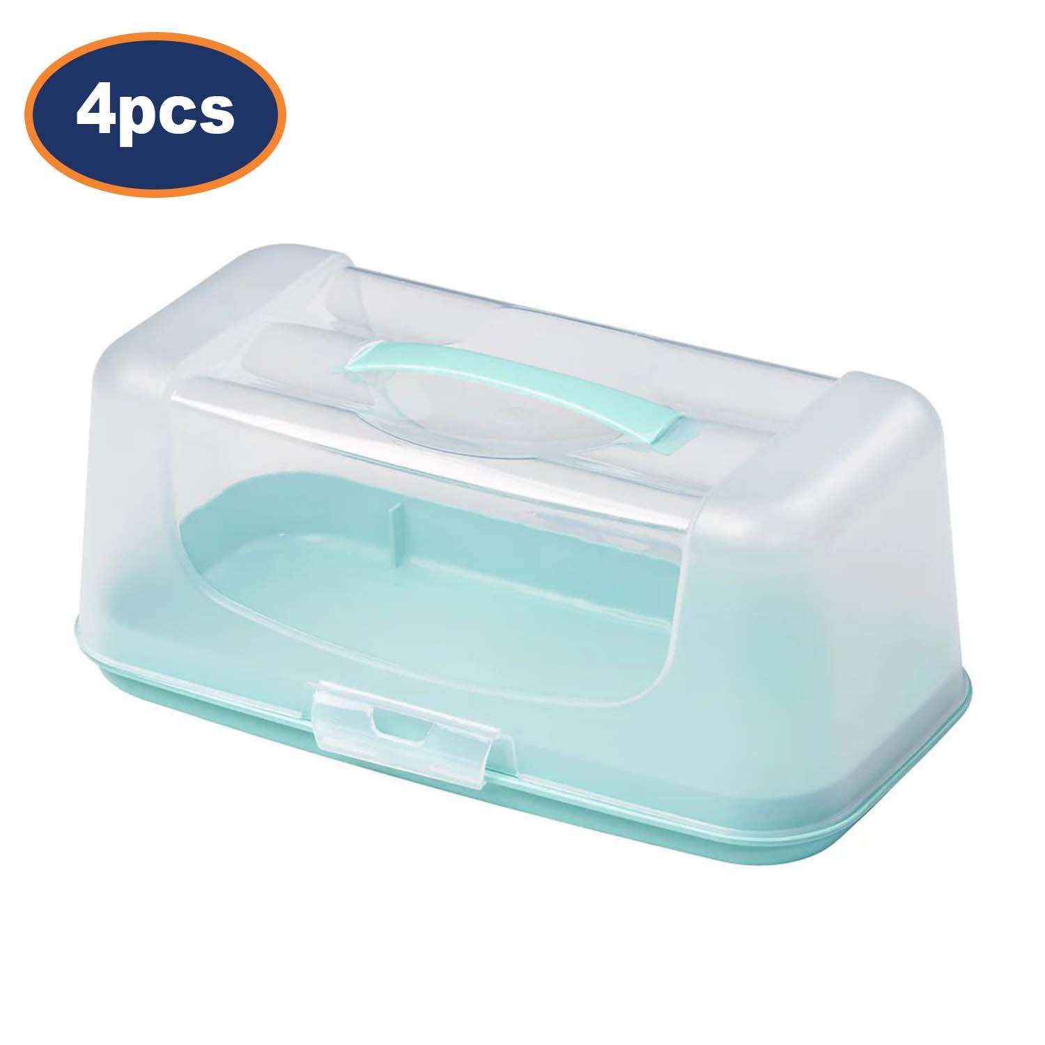 4Pcs Plastic Rectangular Cake Carrier