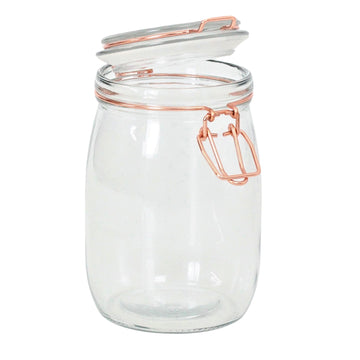 3Pcs Tala 1Litre Glass Copper Clip Top Storage Jars