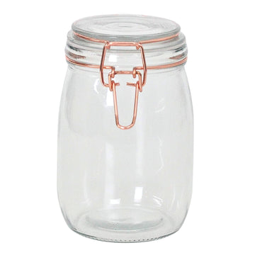 Tala 1Litre Glass Copper Clip Top Storage Jar