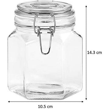 Tala 770ml Hexagonal Clear Glass Storage Jar