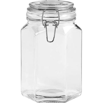 Tala 1.1 Litre Hexagonal Clear Glass Storage Jar