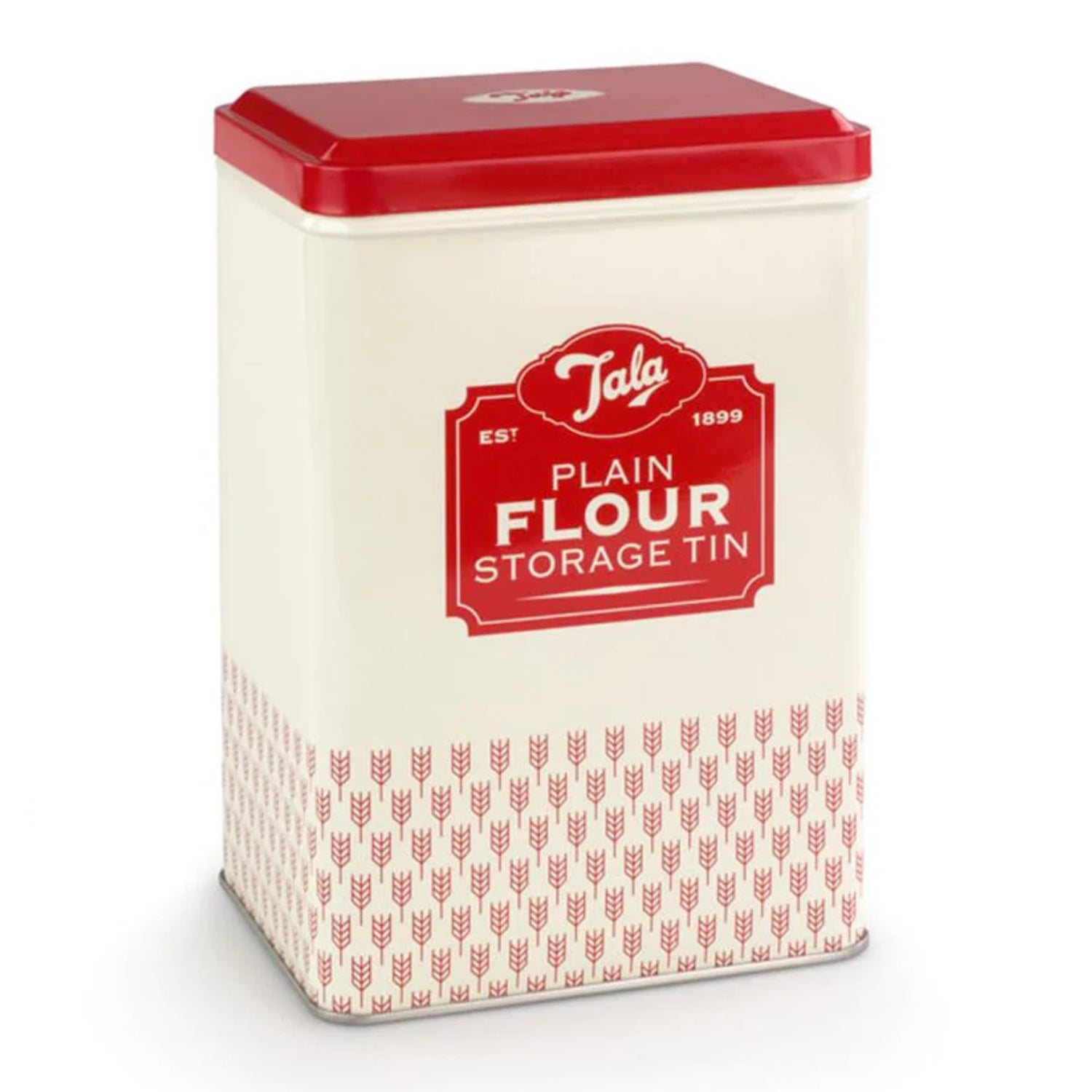 1650ml Retro Plain Red Tin Flour Storage