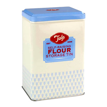 1650ml Retro Plain Blue Tin Flour Storage