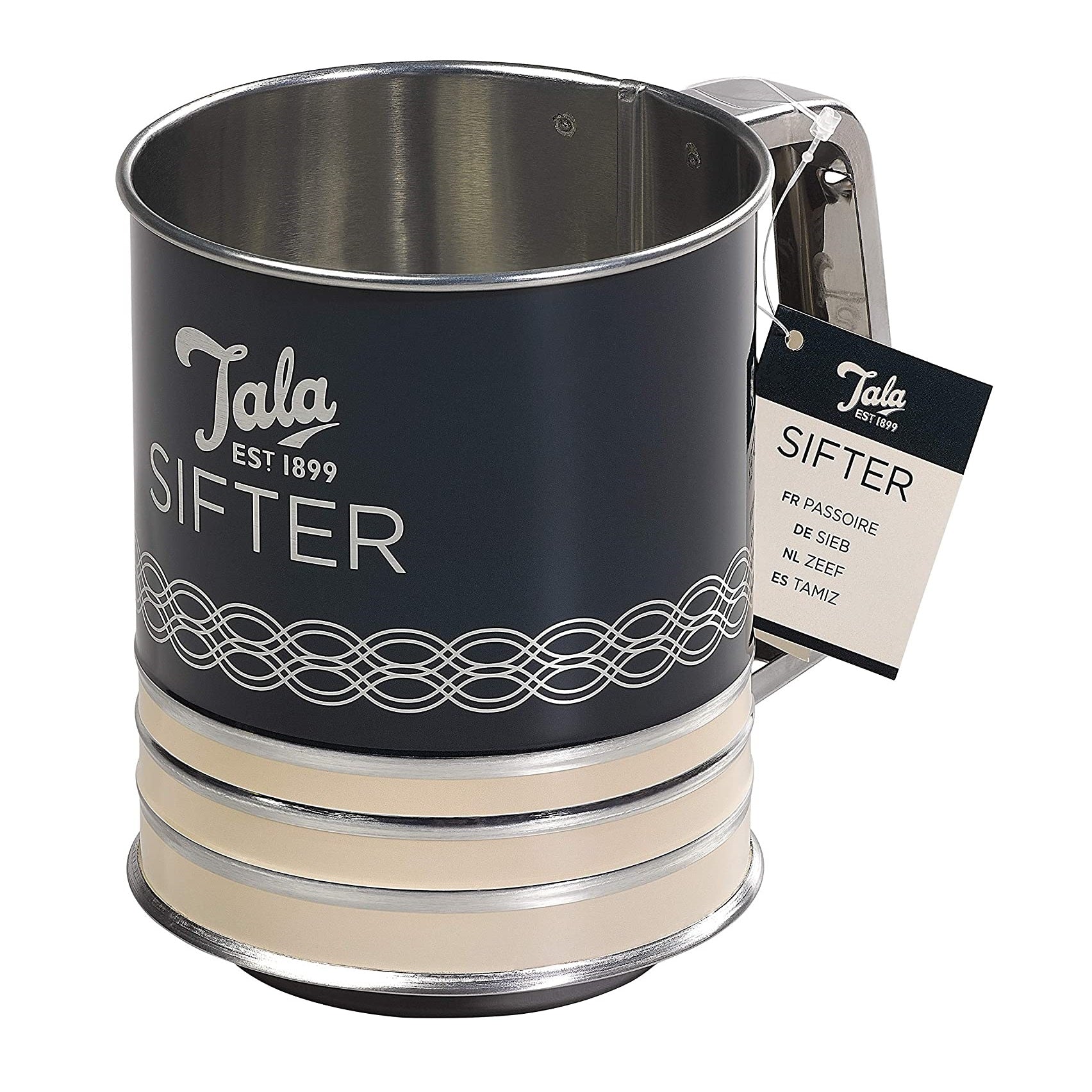 Tala Indigo Ivory Traditional Flour Tin Sifter