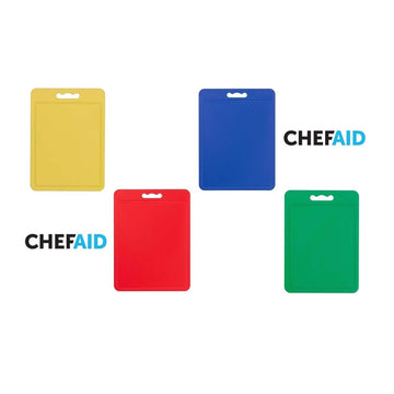 Chef Aid 4Pcs Multi Coloured Work Top Saver Chopping Board Set