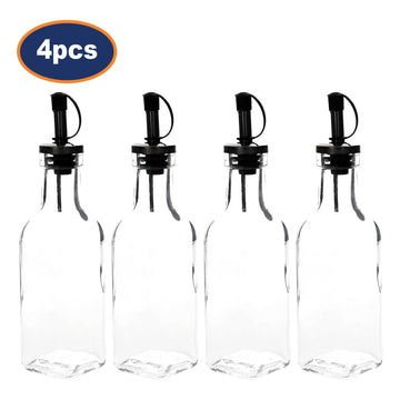 4Pcs 200ml Chef Aid Oil Vinegar Clear Glass Bottle
