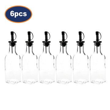 6Pcs 200ml Chef Aid Oil Vinegar Clear Glass Bottle