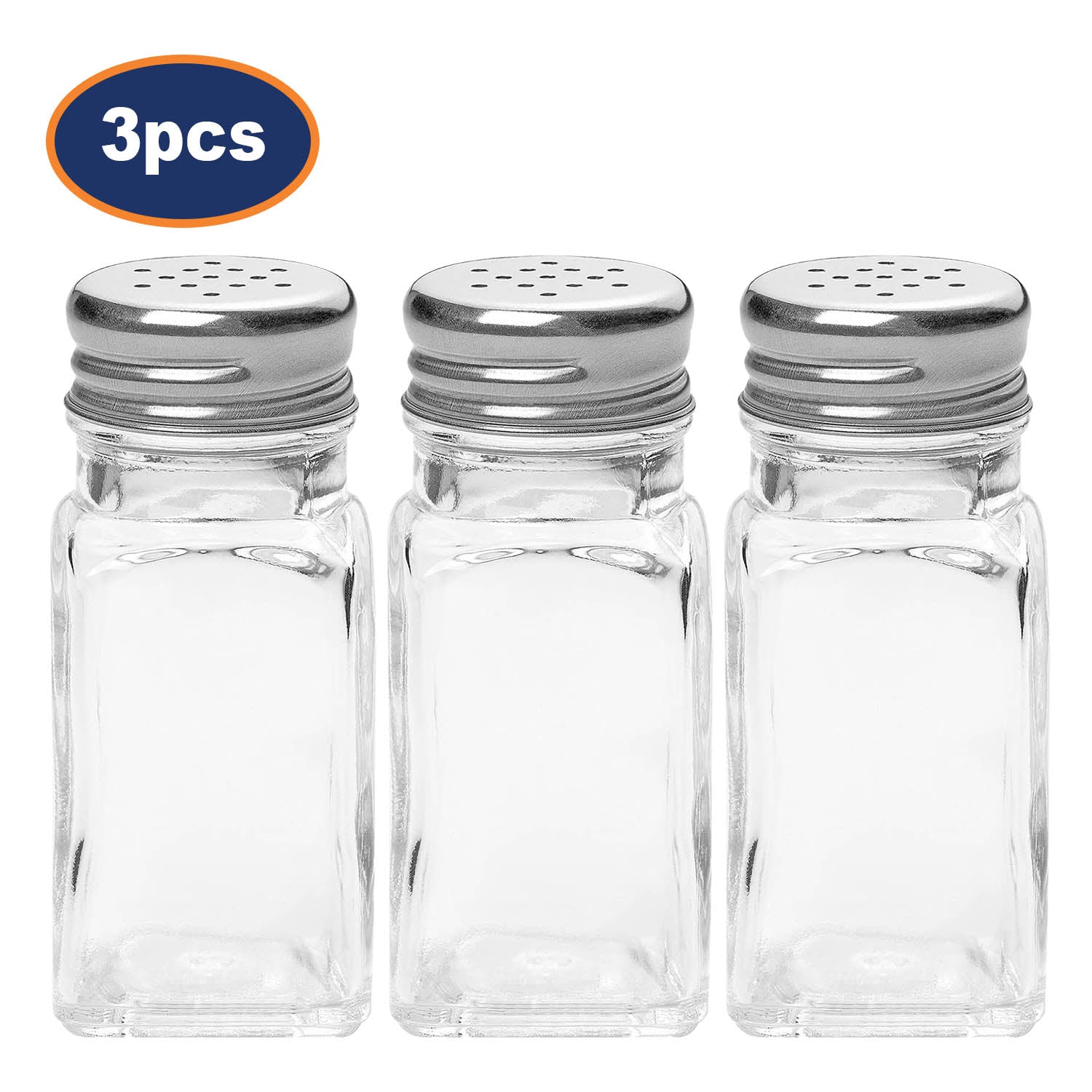 3Pcs Chef Aid 70ml Glass Pepper Shaker